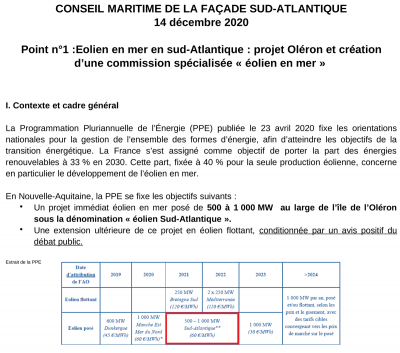Extrait Conseil Maritime de Façade Sud-Atlantique 14/12/2020